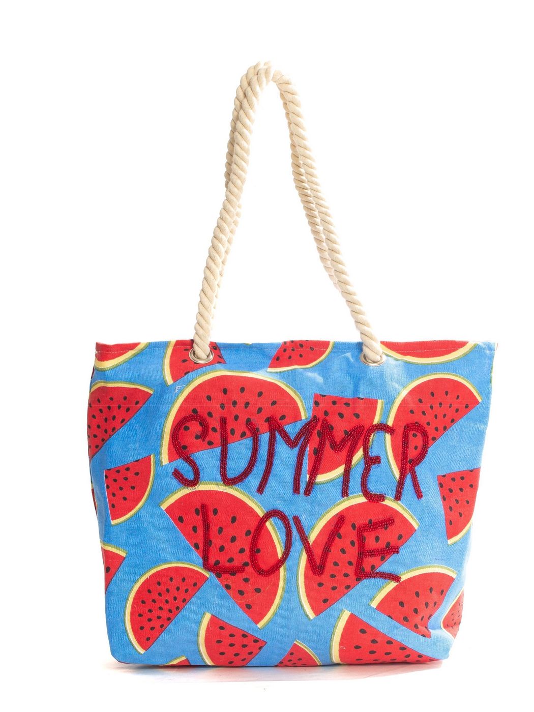 BORSA MARE STAMPA COCOMERO RICAMATA